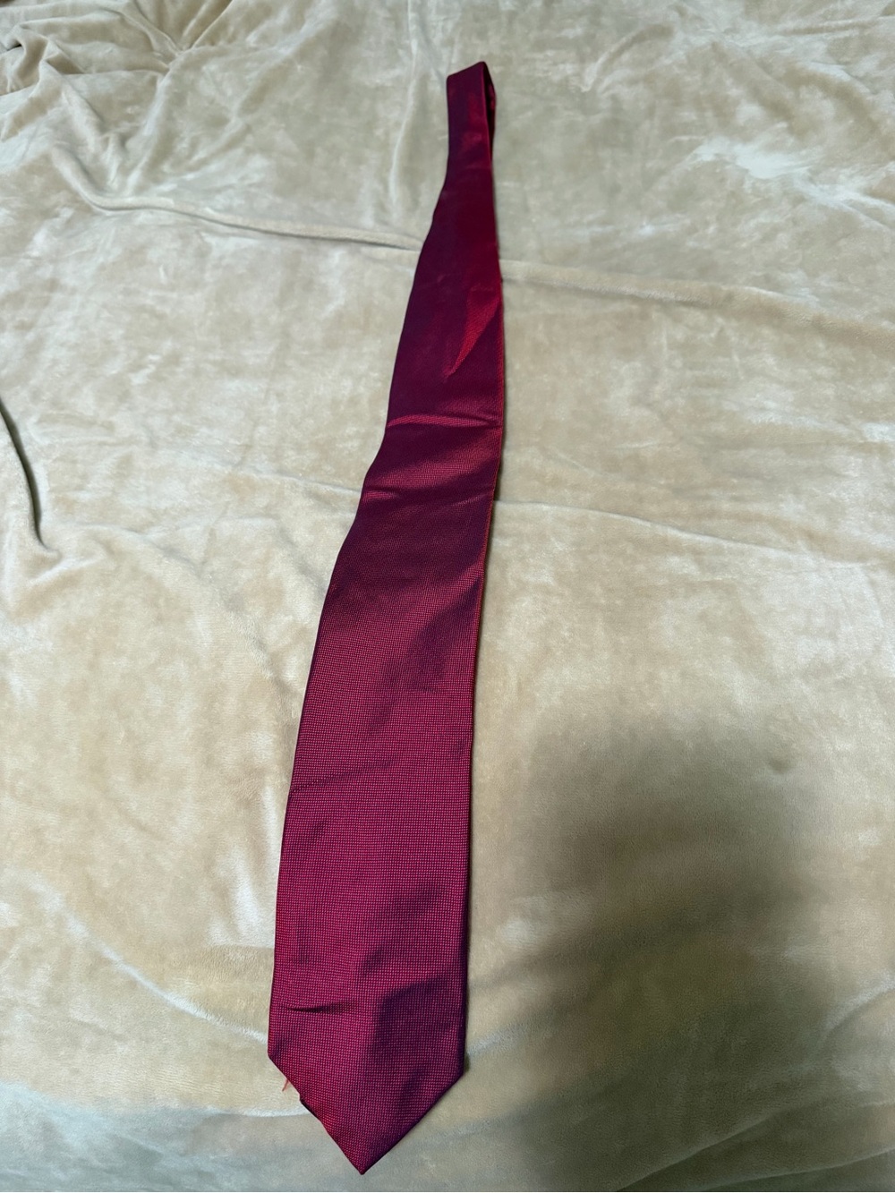 Faconnable Mens Burgundy Red Tie